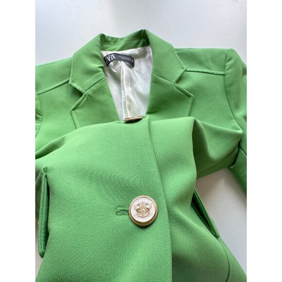 ZARA Green Oversized Single Breasted Blazer Suit Jacket, Size XS - Picture 11 of 16
